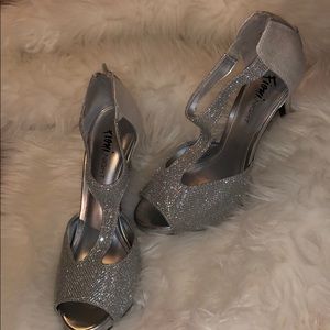 Silver high heels
